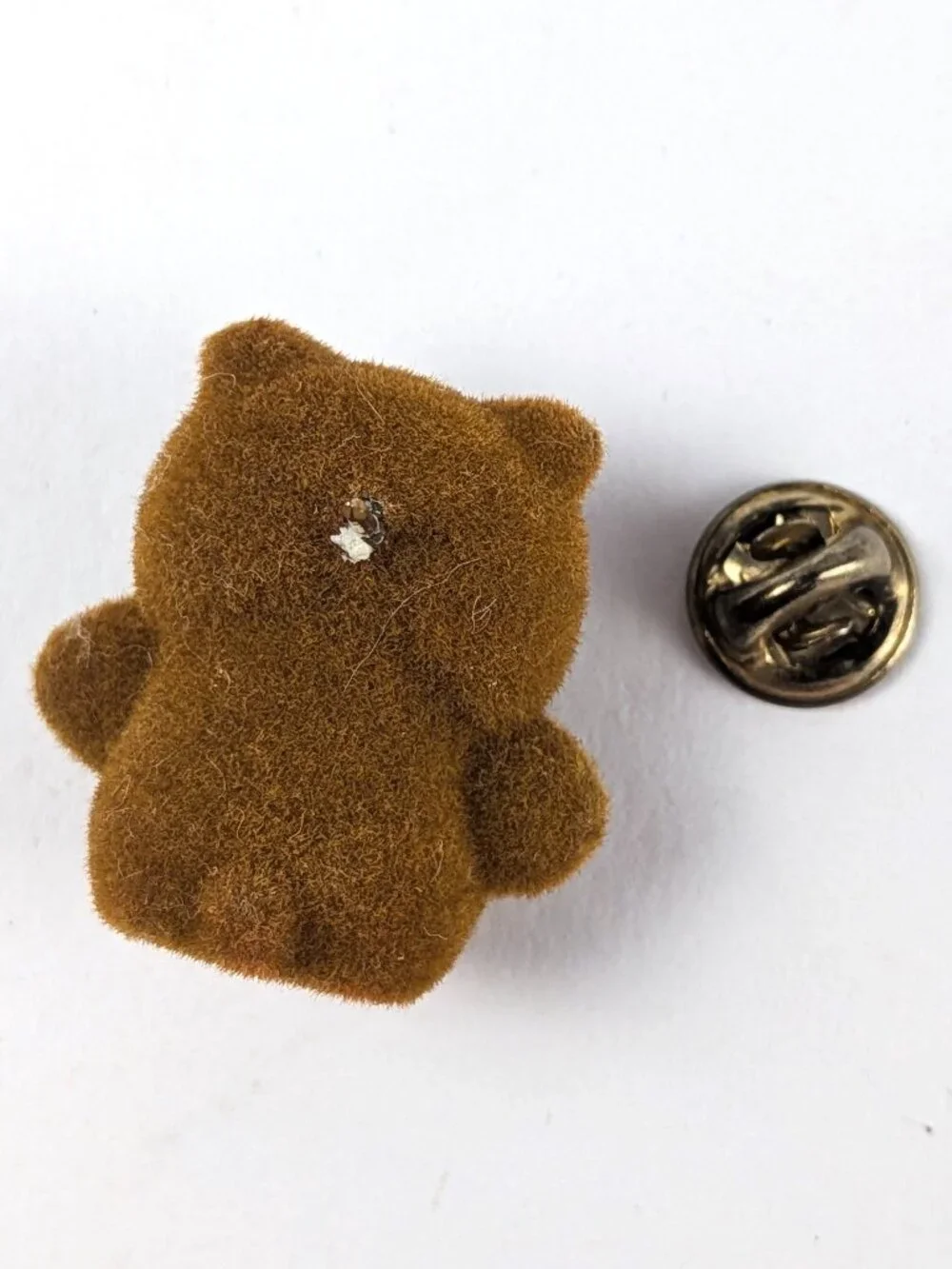 Vintage 70s/80s Flocked Owl Pin
